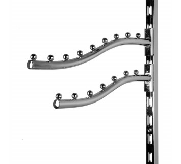 Кронштейн изогнутый на стойку Canalina с7-ю шариками, L=350мм, d=19мм хром